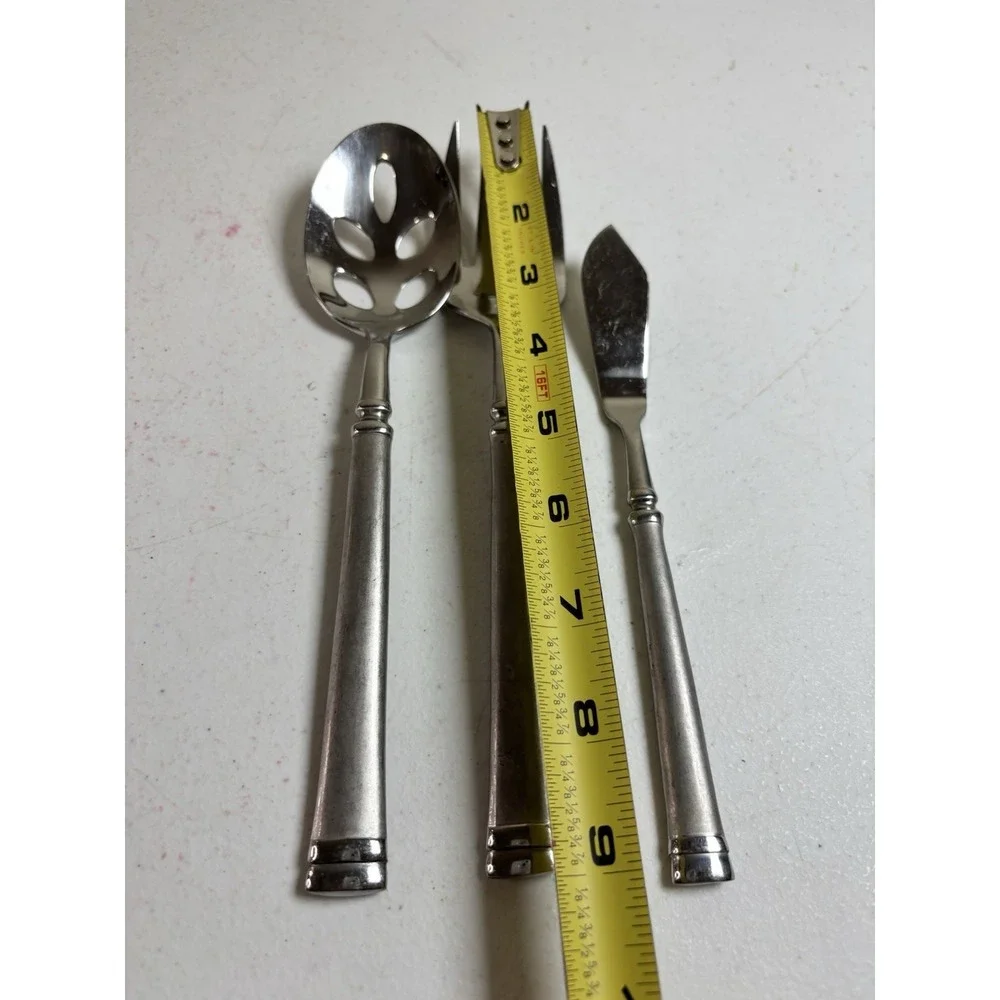 Cambridge‎ Meridian Stainless Serving Pieces Slotted Spoon MeatFork Butter Knife